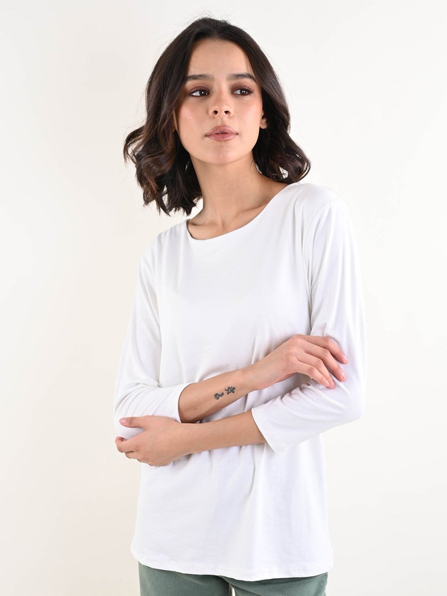 Fehér 3/4-es ujjú felső