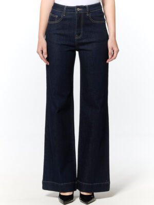 Indigókék egyenes szárú farmer