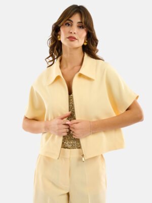 Vanília sárga rövid ujjú blézer