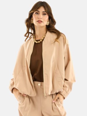 Púder színű bomber dzseki