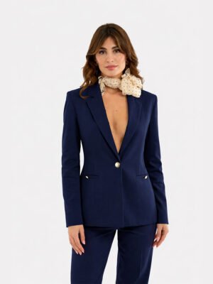 Sötétkék blézer arany gombokkal