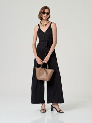 Fekete pántos overál