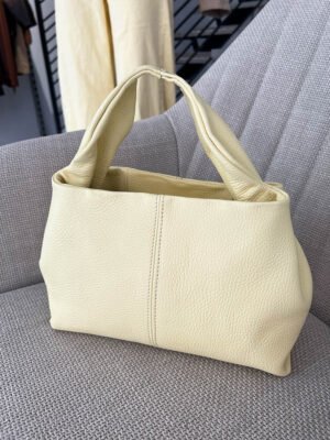 Vanília sárga bőr táska