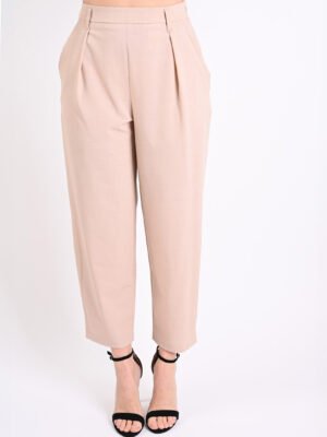 Beige színű szűk szárú nadrág