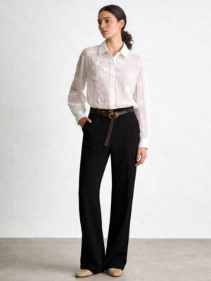 Fekete öves szövetnadrág