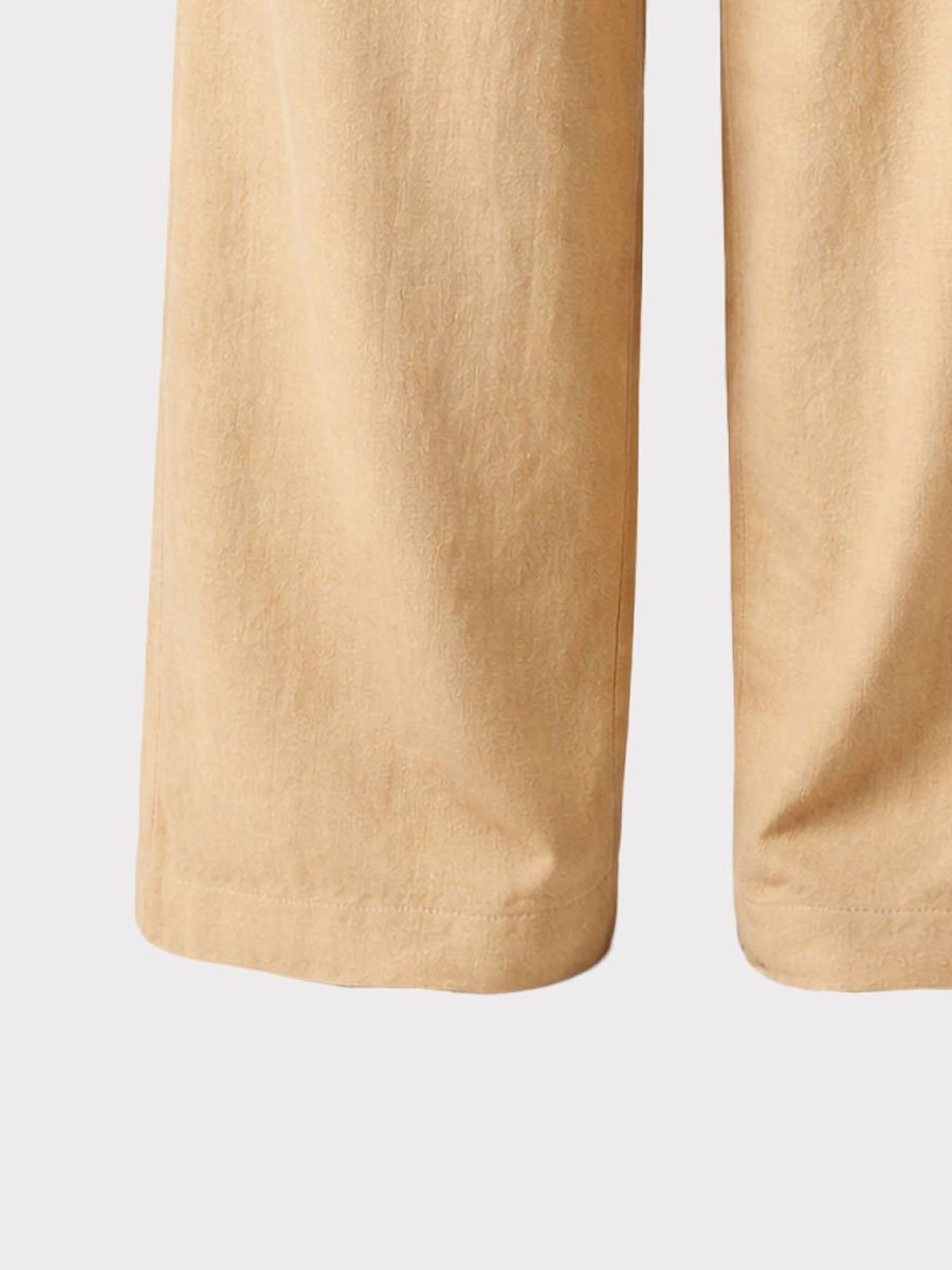 Beige palazzo fazonú len nadrág - Image 3