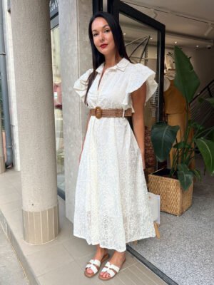 Ecrü fodros ujjú madeira maxi ingruha
